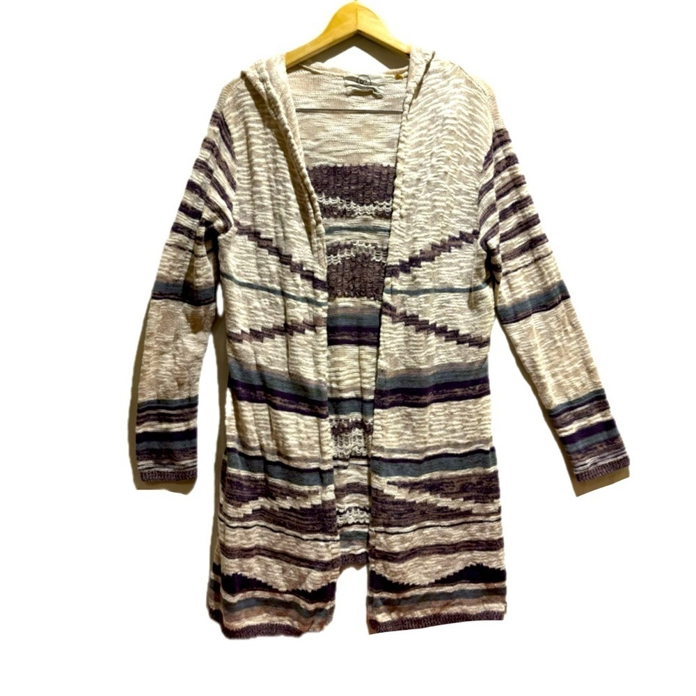 Point Zero Beige Blue Purple Cardigan ladies Sweater size Extra Large